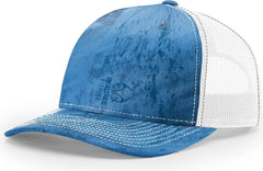 Richardson 112PFP Printed Five Panel Trucker Cap - Realtree Fishing Blue White - Realtree Fishing Blue White / OSFM