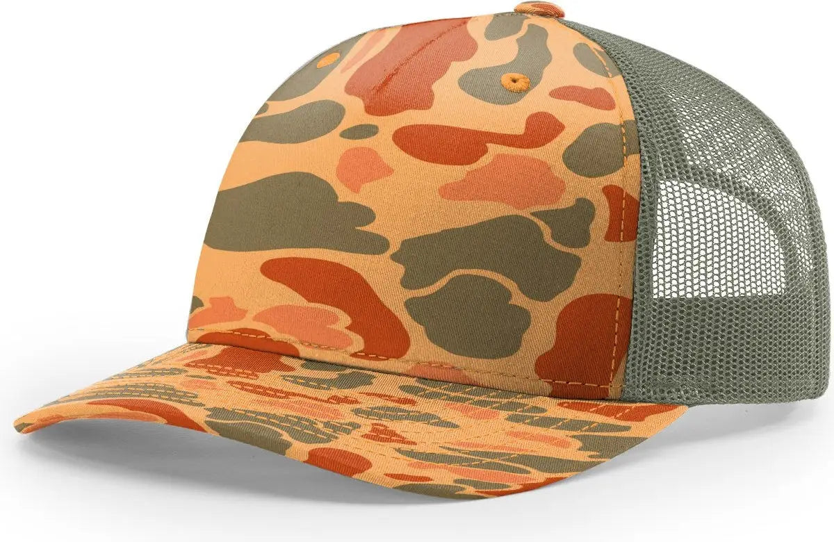 Richardson 112PFP Printed Five Panel Trucker Cap - Sienna Duck Camo Loden - Duck Camo Loden / OSFM