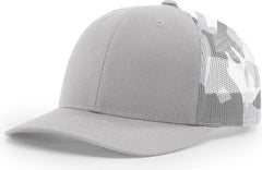 Richardson 112PM Printed Mesh Trucker Cap - Silver Gray Camo - Silver Gray Camo / OSFM