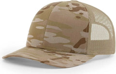 Richardson 112PT Printed Tactical Snapback Trucker Caps - Split Multicam Arid Tan - Multicam Tan / OSFM