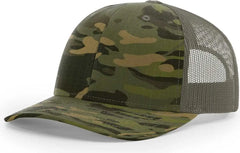 Richardson 112PT Printed Tactical Snapback Trucker Caps - Split Multicam Tropic Loden - Multicam Loden / One Size Fits