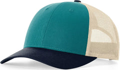 Richardson 115 Low Pro Trucker Cap - Blue Teal Birch Navy - Blue Teal Navy / S