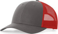 Richardson 115 Low Pro Trucker Cap - Charcoal Red - Dark Gray Red / S