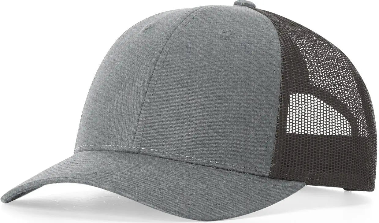 Richardson 115 Low Pro Trucker Cap - Heather Gray Dark Charcoal - Gray Dark Dark Gray / MD-LG