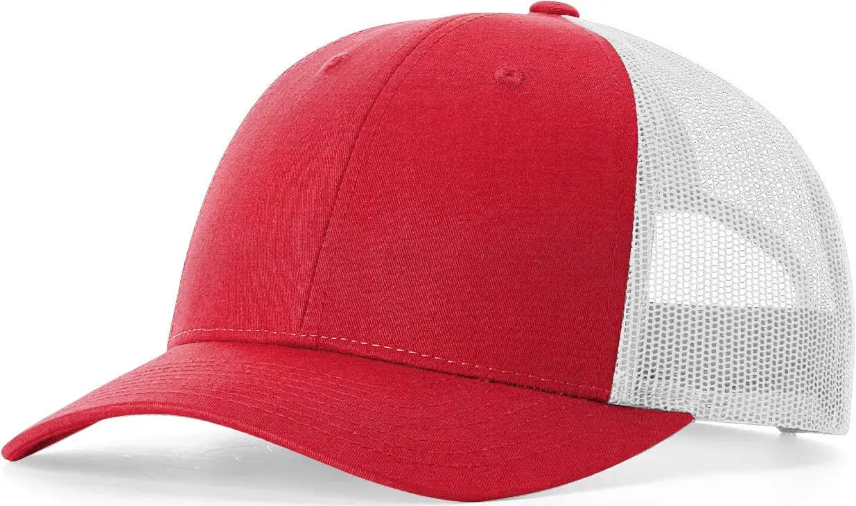Richardson 115 Low Pro Trucker Cap - Red Heather Light Gray - Red Light Gray / S