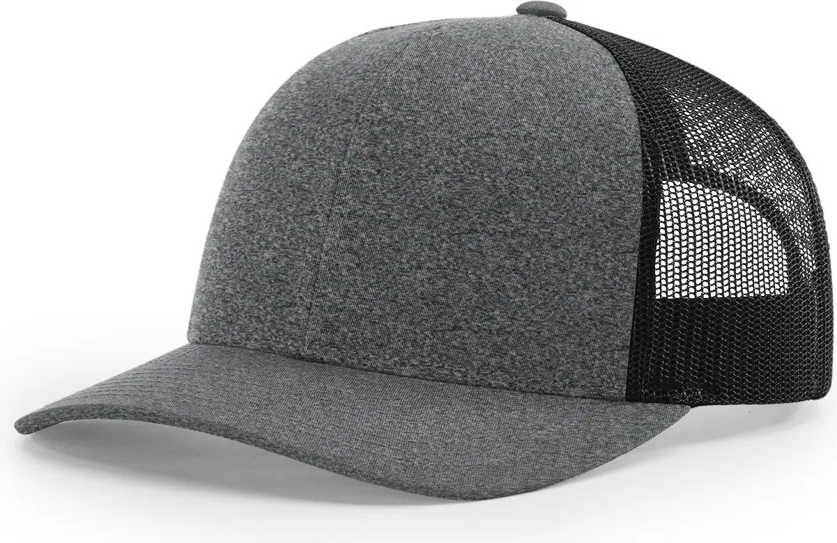 Richardson 115CH Low Pro Heather Trucker Cap - Black Heather Black - Black Black / S