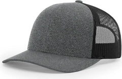 Richardson 115CH Low Pro Heather Trucker Cap - Black Heather Black - Black Black / S