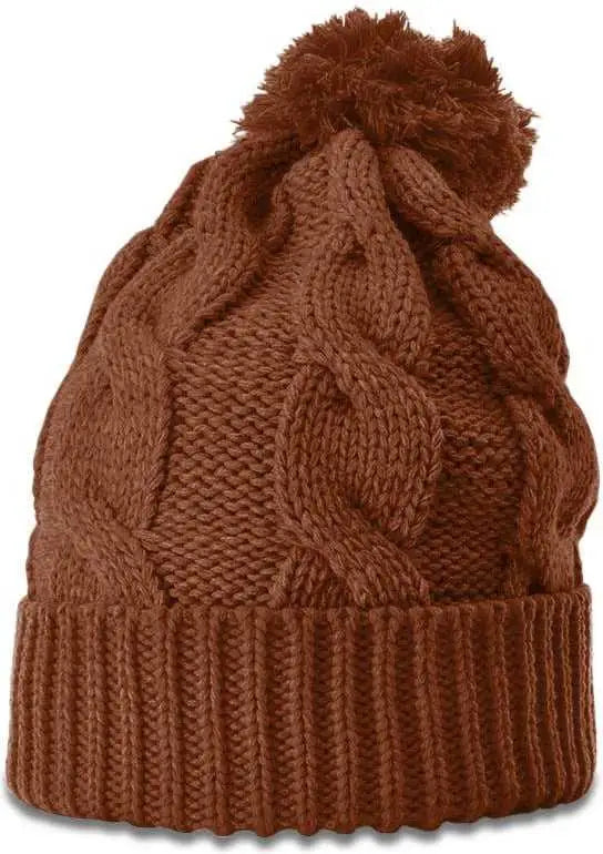 Richardson 141R Chunk Twist Knit Beanies with Cuff - Cinnamon Mocha - Coffee / OSFM