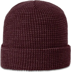 Richardson 146 Waffle Knit Beanie with Cuff - Burgundy - Burgundy / OSFM