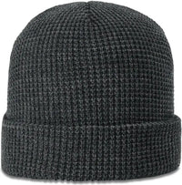 Richardson 146 Waffle Knit Beanie with Cuff - Heather Charcoal - Heather Dark Gray / OSFM