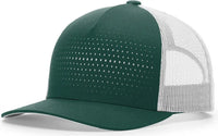 Richardson 163 Laser Cut Five Panel Trucker Cap - Dark Green Light Gray Light Gr - Forest Light Gray / OSFM
