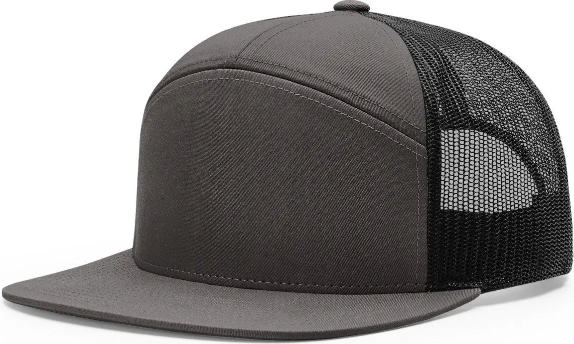 Richardson 168 7 Panel Trucker Cap - Charcoal Black - Dark Gray Black / OSFM