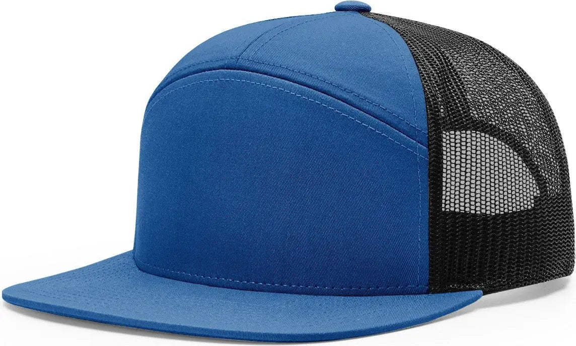 Richardson 168 7 Panel Trucker Cap - Royal Black - Royal Black / OSFM