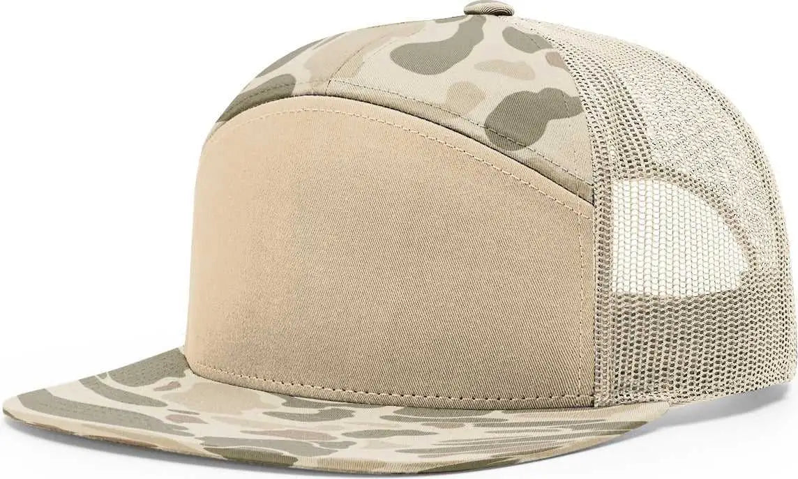 Richardson 168P Printed 7-Panel Trucker Caps - Harvest Duck Camo Sandstone - Duck Camo Sand / One Size Fits Most