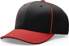 Richardson 172 Fitted Pulse Sportmesh with R-Flex Caps - Black Red - Black Red / XS-SM