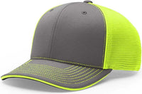 Richardson 172 Fitted Pulse Sportmesh with R-Flex Caps - Charcoal Neon Yellow Split - Dark Gray Yellow / XS-SM