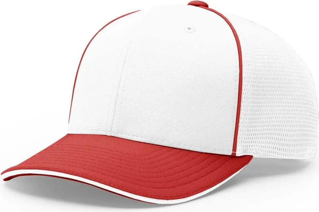 Richardson 172 Fitted Pulse Sportmesh with R-Flex Caps - White Red - White Red / XS-SM