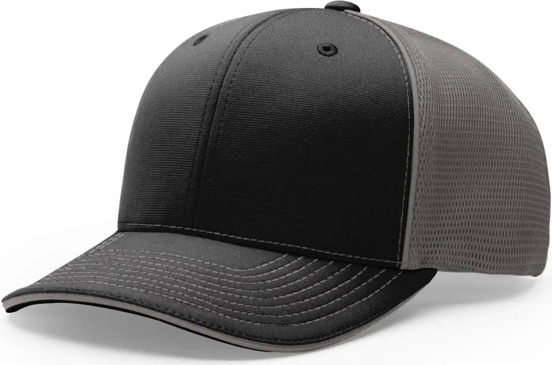 Richardson 172 Pulse Sportmesh R-Flex Cap - Black Charcoal - Black Dark Gray / LG-XL