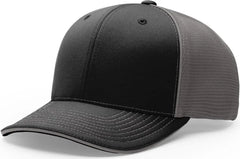 Richardson 172 Pulse Sportmesh R-Flex Cap - Black Charcoal - Black Dark Gray / LG-XL
