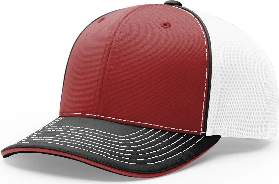 Richardson 172 Pulse Sportmesh R-Flex Cap - Cardinal White Black - Cardinal White / LG-XL