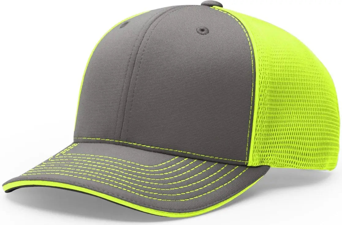 Richardson 172 Pulse Sportmesh R-Flex Cap - Charcoal Neon Yellow - Dark Gray Yellow / XS-SM