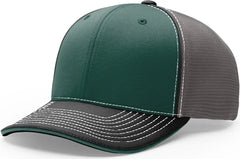 Richardson 172 Pulse Sportmesh R-Flex Cap - Dark Green Charcoal Black - Forest Dark Gray / LG-XL
