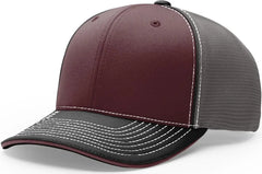 Richardson 172 Pulse Sportmesh R-Flex Cap - Maroon Charcoal Black - Maroon Dark Gray Black / LG-XL