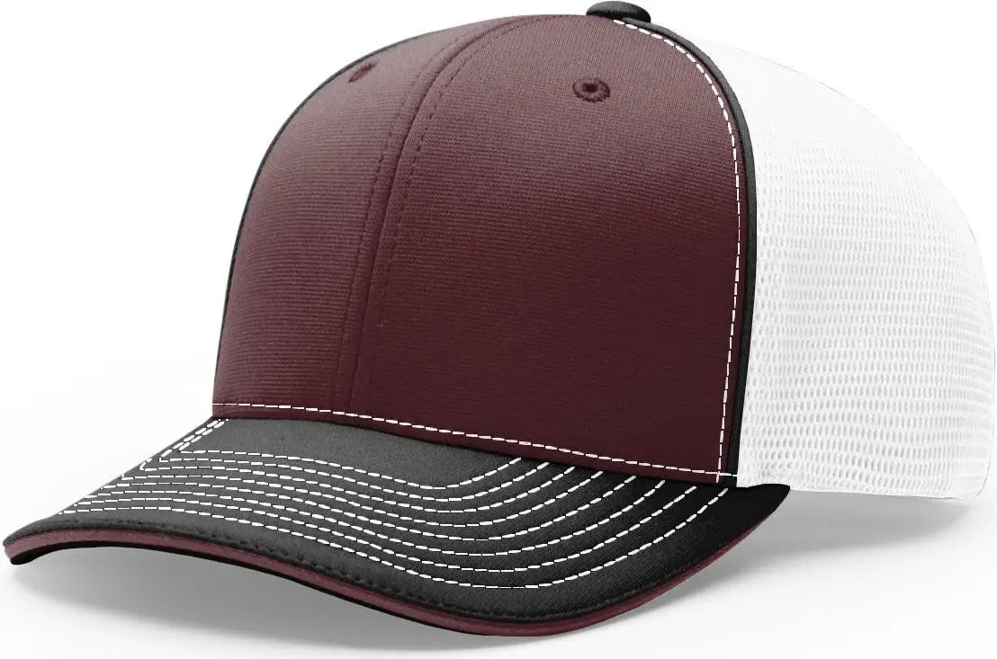 Richardson 172 Pulse Sportmesh R-Flex Cap - Maroon White Black - Maroon White / SM-MD