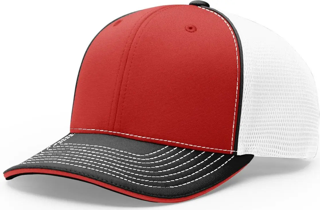 Richardson 172 Pulse Sportmesh R-Flex Cap - Red White Black - Red White Black / LG-XL