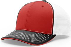 Richardson 172 Pulse Sportmesh R-Flex Cap - Red White Black - Red White Black / LG-XL