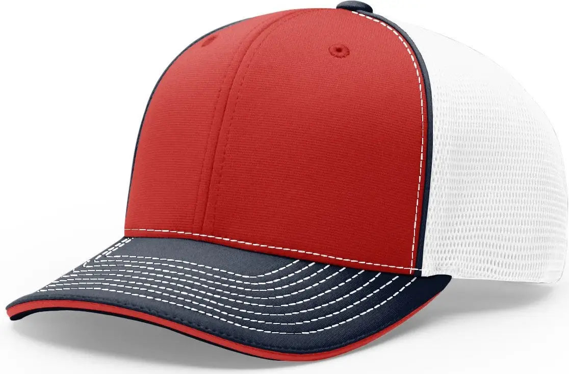 Richardson 172 Pulse Sportmesh R-Flex Cap - Red White Navy - Red White Navy / LG-XL
