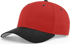 Richardson 212 Pro Twill Snapback Cap - Red Black - Red Black / S