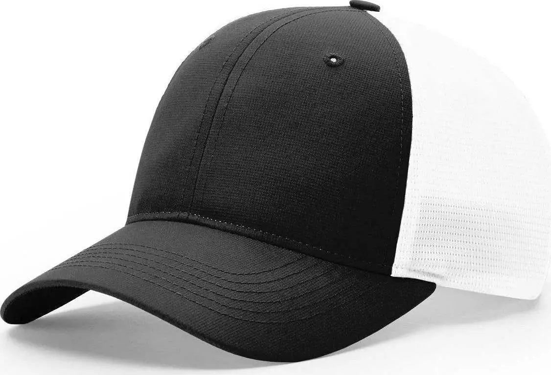 Richardson 227 Tech Mesh W/ Stretch Caps - Black White - Black White / SM
