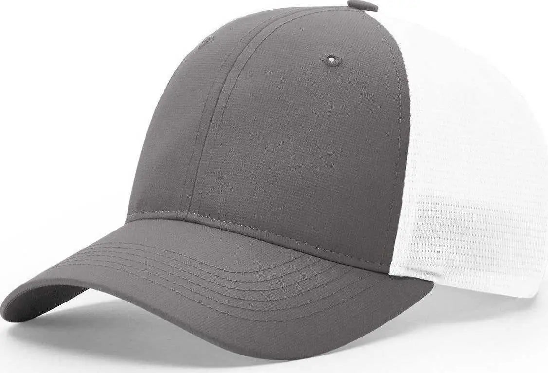 Richardson 227 Tech Mesh W/ Stretch Caps - Charcoal White - Dark Gray White / SM