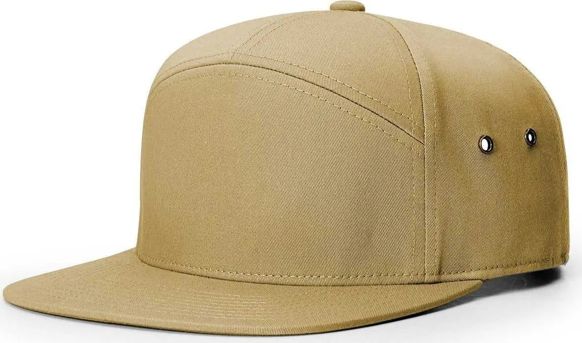 Richardson 257 7 Panel Twill Strapback Caps - Biscuit - Khaki / OSFM