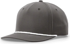 Richardson 258 5 Panel Classic Rope Cap - Dark Gray-White - Dark Gray-White / OSFM