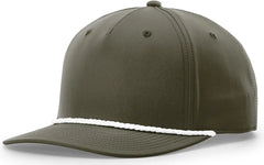 Richardson 258 5 Panel Classic Rope Cap - Dark Olive-White - Dark Olive-White / OSFM