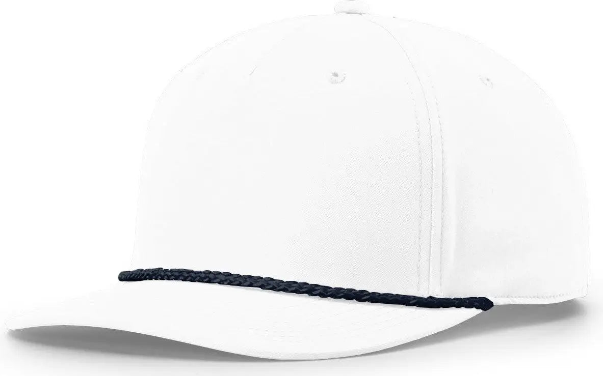Richardson 258 5 Panel Classic Rope Cap - White-Navy - White-Navy / OSFM