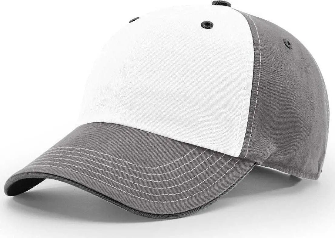 Richardson 322 Washed Chino Charcoal Caps - White Charcoal Black - White Black / OSFM