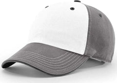 Richardson 322 Washed Chino Charcoal Caps - White Charcoal Black - White Black / OSFM