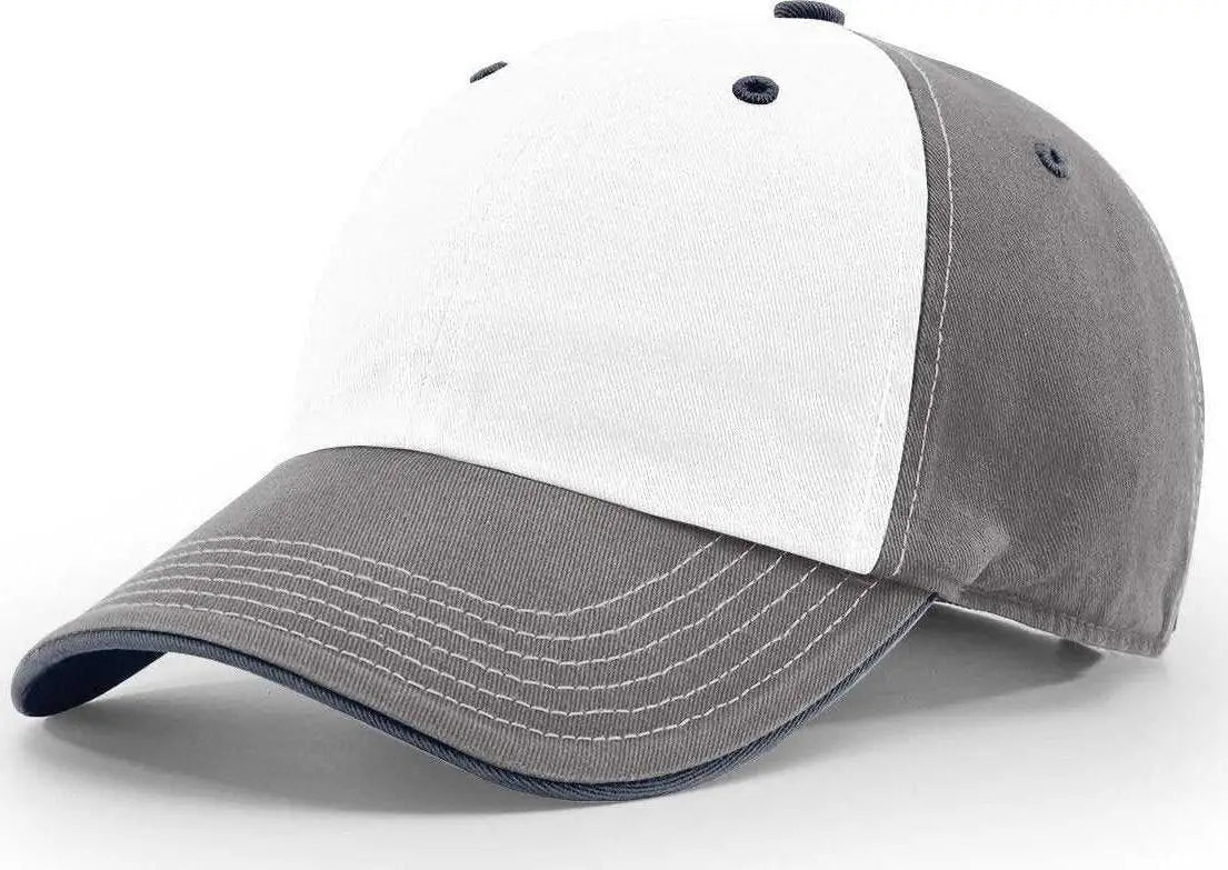 Richardson 322 Washed Chino Charcoal Caps - White Charcoal Navy - White Navy / OSFM