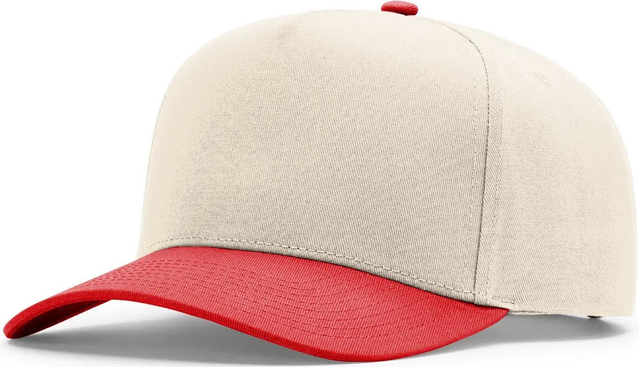 Richardson 323FPC Full Fabric Five Panel Champ Cap - Cream Red - Red / OSFM