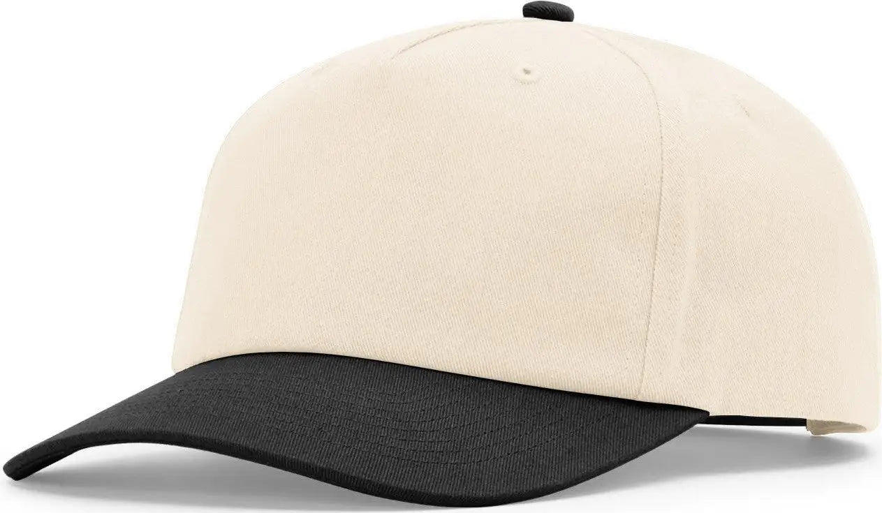Richardson 356 5 Panel Relaxed Gramps Cap - Cream Black - Black / OSFM