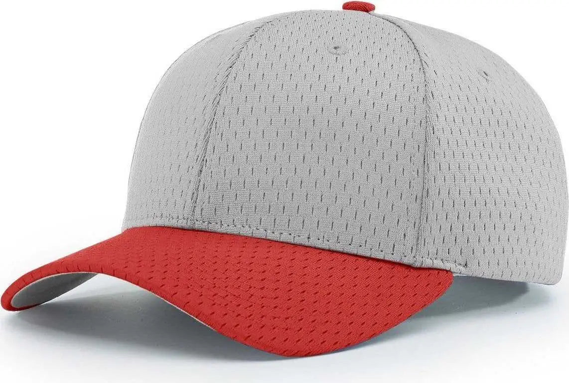 Richardson 414 Pro Mesh Adjustable Caps - Grey Red - Gray Red / SM