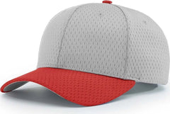 Richardson 414 Pro Mesh Adjustable Caps - Grey Red - Gray Red / SM