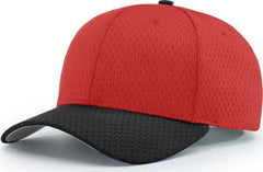Richardson 414 Pro Mesh Adjustable Caps - Red Black - Red Black / SM