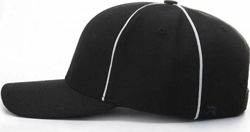 Richardson 420 Referee Surge Strapback Caps - Black White - Black White / OSFM