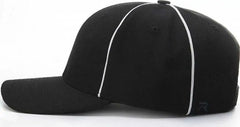 Richardson 420 Referee Surge Strapback Caps - Black White - Black White / OSFM
