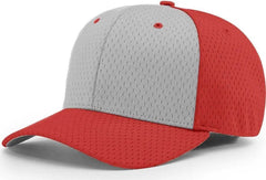 Richardson 495 Pro Mesh R-Flex Caps - Alternate Grey Red - Gray Red / SM