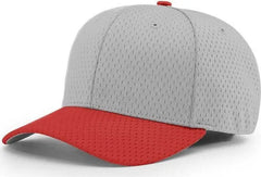 Richardson 495 Pro Mesh R-Flex Caps - Grey Red - Gray Red / SM